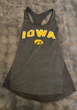 Women's Iowa Hawkeyes Loose Fit Racerback Tank Top Gray Sz L